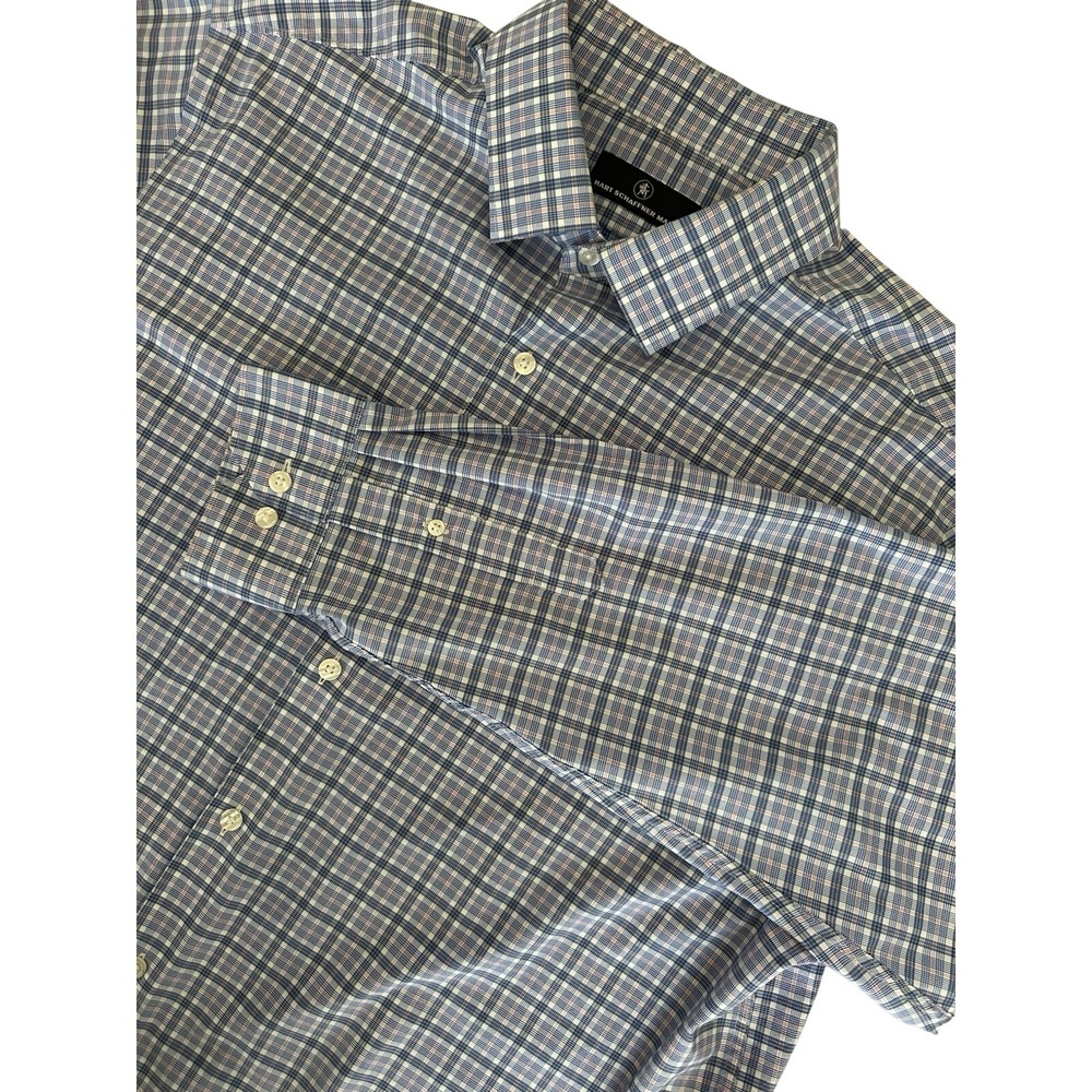 Hart Schaffner Marx Long Sleeve Button Front Shirt Size XL